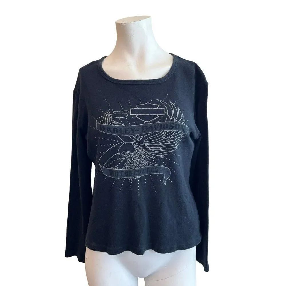 Harleyย Davidson Ladies L T Shirt Long Sleeve HDโTop Myrtle Beach SCโMotorcycles